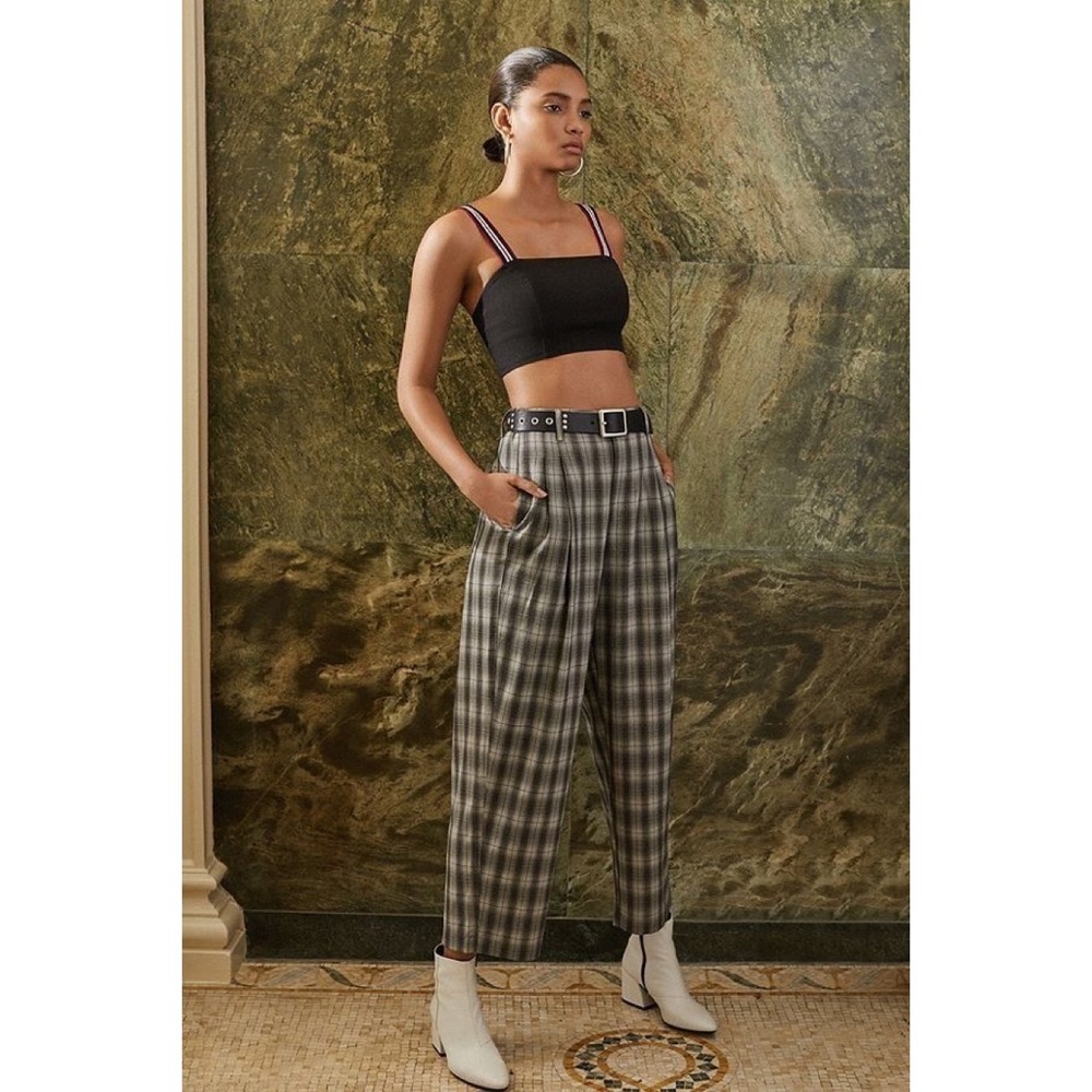 UO pleated plaid pant